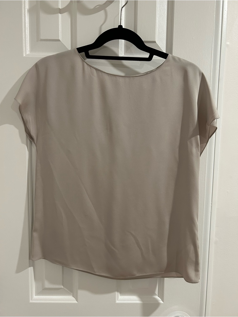 Theory Silk Cap Sleeve Shell Top Silver XS